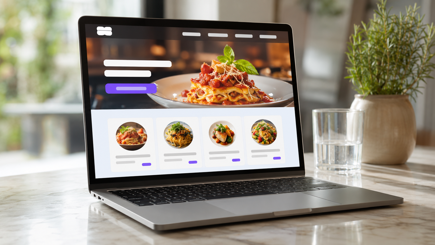 Modelo ilustrativo de site para restaurante